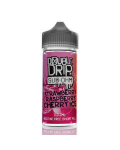Double Drip Shortfill - Strawberry Raspberry Cherry Ice - 100ml