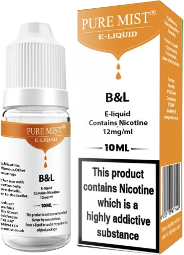 Shop Pure Mist B & L tobacco flavour 10ml e-liquid